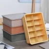 Y165-6017 Household covered storage box, wardrobe multi-compartment storage box, compartments storage basket, room miscellaneous storage box, pantyhose storage box Specification image